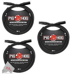 Pig Hog 8mm XLR Microphone Cable Male to Female 6 Ft Premium Mic Cable x3