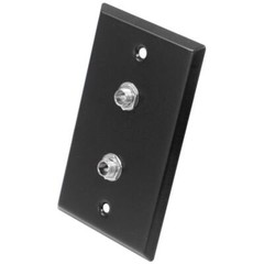 Black Stainless Steel Wall Plate with Dual 1/4″ TRS Stereo Jacks Audio Install