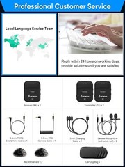 Moman C1X 2.4GHz Wireless Lavalier Microphone Dual Channel Lapel Mic System