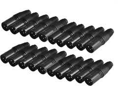 20 Pack XLR 3 Pin Male MIC Snake Audio Adapter Plug Audio Microphone DMX Cable C
