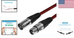 Durable 6ft XLR Microphone Cable Set – Nylon Braided for Superior Transmission