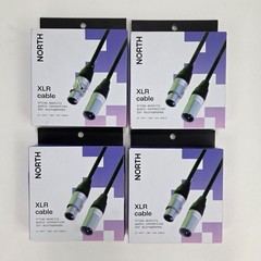 Lot of 4 – North 3-Pin 10ft XLR Microphone PVC Cable For Recording and Streaming