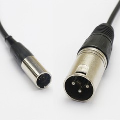 3-Pin Mini XLR Male to 3-Pin XLR Male Lavalier Microphone Cable Mic Cord