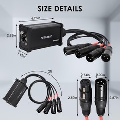 4 Channel Snake 3 Pin XLR/DMX/AES-EBU to Ethercon RJ45 Cat5/Cat6 Ethernet Ext…