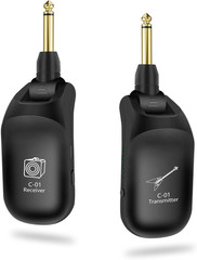 C01 UHF Wireless Guitar System Transmitter Receiver Rechargeable 24-Bit/48Khz
