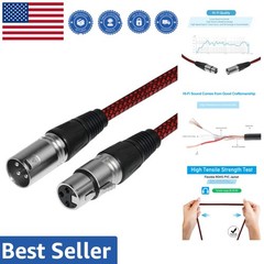 Durable 6ft XLR Microphone Cable Set – Nylon Braided for Superior Transmission