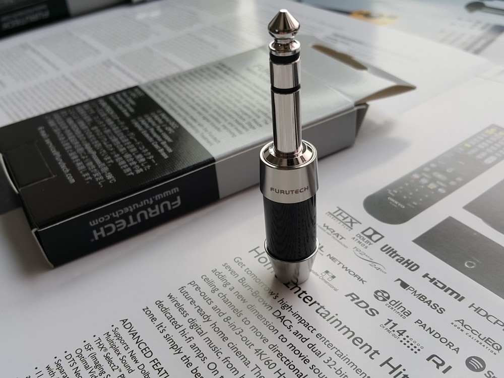 1x Furutech CF-763R 6.3mm Stereo Connector Carbon headphone Plug Rhodium plated