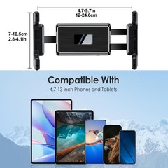Adjustable Tablet Phone Holder for Spin Bike Treadmill 4.7-12.9″ iPad Galaxy Tab