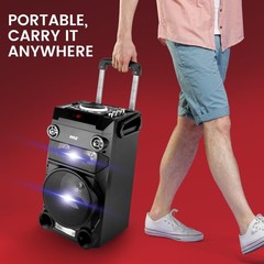 Pyle Portable Wireless Bluetooth Karaoke PA Loud Speaker – 8“ Black