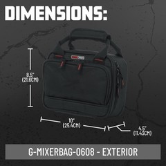Cases Padded Nylon Mixer/Gear Carry Bag, 8.25″ x 6.25″ x 2.75″ G-MIXERBAG-0608