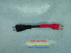 One New Multi Color Connector with 3-Prone AC Plug 110V 20A 8 Inches Long – Red