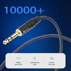 Devinal 1/4 inch Pass Through Cable, 6.35mm Female Panel Mount to Male Connec…