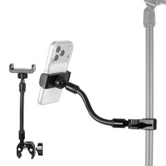 Mic Stand Phone Holder – Aluminum Alloy Clamp, Adjustable Flexible Phone Hold…