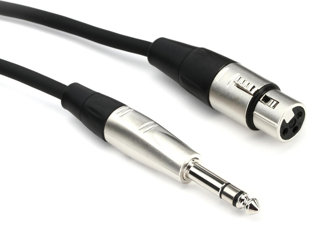 Hosa HXS-015 Pro Balanced Interconnect, REAN XLR3F to 1/4 in TRS, 15 ft