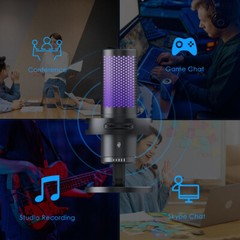 USB Condenser Microphone Gaming Mic For PC Mac USB-C Samsung iPhone 16/15 PS4/5
