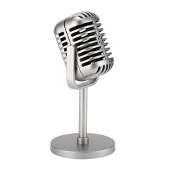 Vintage Retro Style Microphone Prop Stand with Stand Fake Vintage Microphone