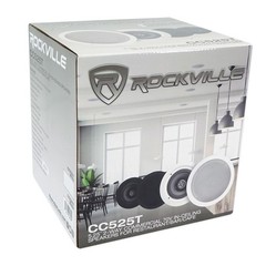 Rockville Commercial Amplifier+4) 5.25″ 2Way Black Ceiling Speakers 4 Restaurant