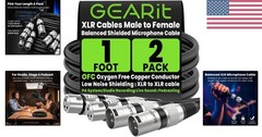 Professional 1 ft XLR Male-Female Audio Cables – Durable 2-Pack for Performances