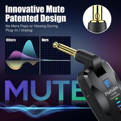 Wireless Guitar System Exclusive Mute Plug, 2.4 GHz Wireless Guitar Transmitter