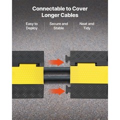 Uimoso Rubber Cable Ramp with 2 Channels, 22000 lbs/axle Capacity