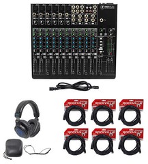 Mackie 1402VLZ4 14-ch Analog Low-Noise Mixer w/ 6 ONYX Preamps+Headphones+Cables