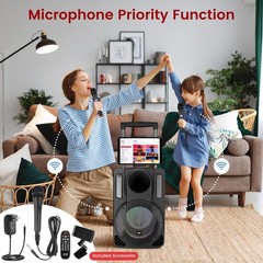 Pyle 8″ Portable PA Speaker System 280 Watts Karaoke Speaker Wireless Streaming