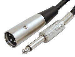 15Ft XLR 3P Male to 1/4inch TS MONO Male Microphone Cable
