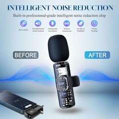 Professional Wireless Lavalier Microphone for YouTube, TikTok & Vlogging – Black