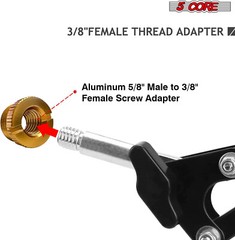 5Core Mic Stand Adapter 5/8 Male to 3/8 Female Screw Thread Conversion Connector