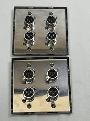 (2) Two Four XLR Double Wall Plates w/ Neutrik NC3FD-L-1 Female Stainless Steel