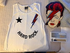 David Bowie Stylophone Limited Edition Synthesizer, Hard Rock Tank & Large Patch