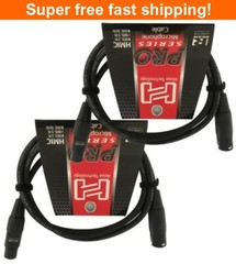 2 Pack Hosa Pro Microphone Cable, Neutrik REAN Connectors REAN XLR3F to XLR3M