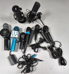 LOT OF 10 Various Brands & Models Microphone Used Working