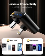 Wireless Lavalier Microphone for iPhone/Android/iPad/Laptop Dual Lav Mic with Ch