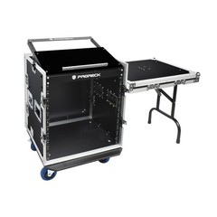 PRORECK 12U Plywood Slant Mixer Rack Side Table 20″ DJ Pro Road Gear Case