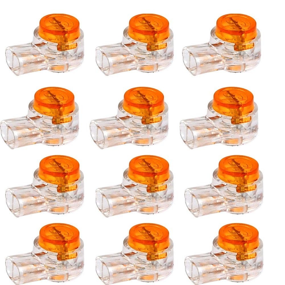 BUYGOO 200PCS Waterproof Gel-Filled Orange Clear Button K1 Connector