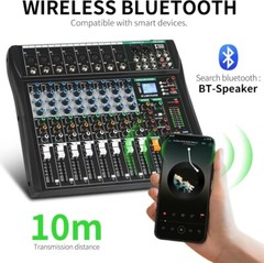 80CT 8 Channel Mixer for PC Recording Sound Controller with 48V Phantom Power