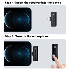 Wireless Lavalier Microphone Audio Video Recording Mini Mic For Apple Android LG