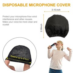 200pcs Disposable Microphone Cover, Non-Woven Elastic Band Handheld Mic Cover…