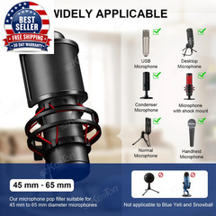 Condenser Microphone Pop Filter Metal Mesh Foam Streaming Media Recording Microp