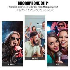 Drum Microphone Clip Classic Black Metal Plastic Adjustable Mount Clamp 6 PCS