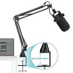 Microphone Boom Arm with Pop Filter & Foam Windscreen for Better Recording
