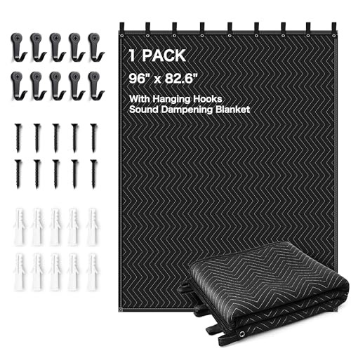 Extra Large Sound Dampening Blanket,96″x 80″ Sound Absorbing Studio 1 PACK