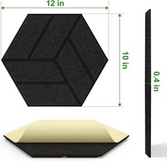 12 Pack Sound Proof Foam Panels, 12″X 12″X 0.4″,Acoustic Panels Self-Adhesive