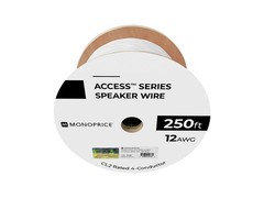 Monoprice Speaker Wire, CL2 Rated, 4-Conductor, 12AWG, 250ft, White
