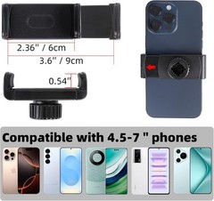 Mic Stand Phone Holder, Flexible Mount with 7.9″ Removable Clip