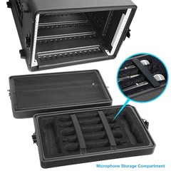 Diandian 6U Rack Case Shallow 11″ Depth, 19″ Rackmount Flight Case, Watertigh…