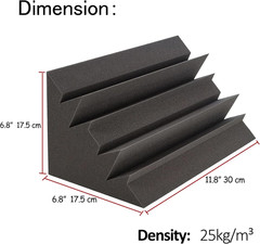 Acoustic Foam Bass Traps 8 Pack, 12″ X 7″ X 7″ Corner Bass Trap, Sound Absorbing
