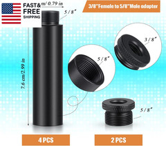 4 Pieces Mic Stand Extension Tube 5/8 Inch Microphone Extension Pipe Aluminium