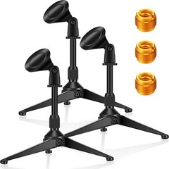 3 PCS Foldable Tripod Desktop Tabletop Mic Stand Holder 5/8 to 3/8 Inch